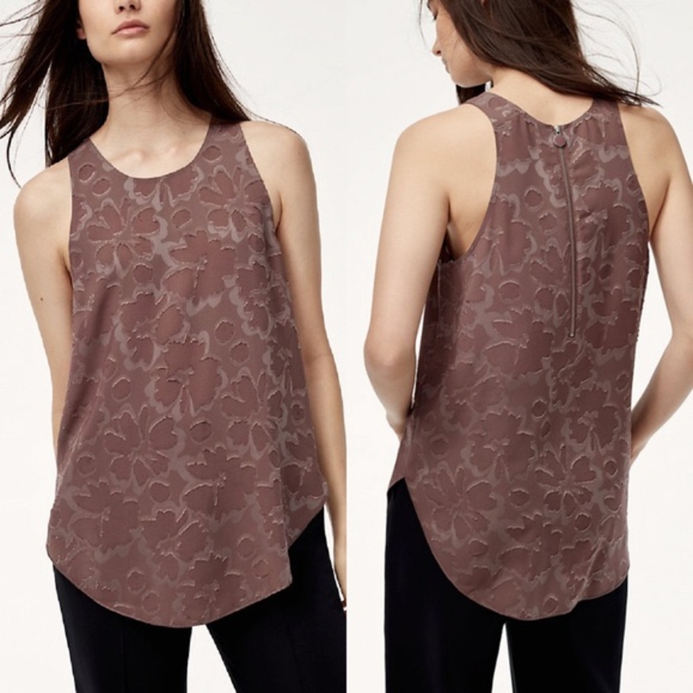 Wilfred sevres blouse floral jacquard tank mauve